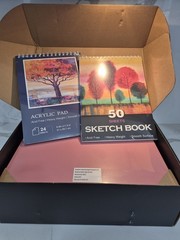 175 Piece Deluxe Art Set with 2 Drawing Pads, Acrylic Paints, Crayons, Pencils