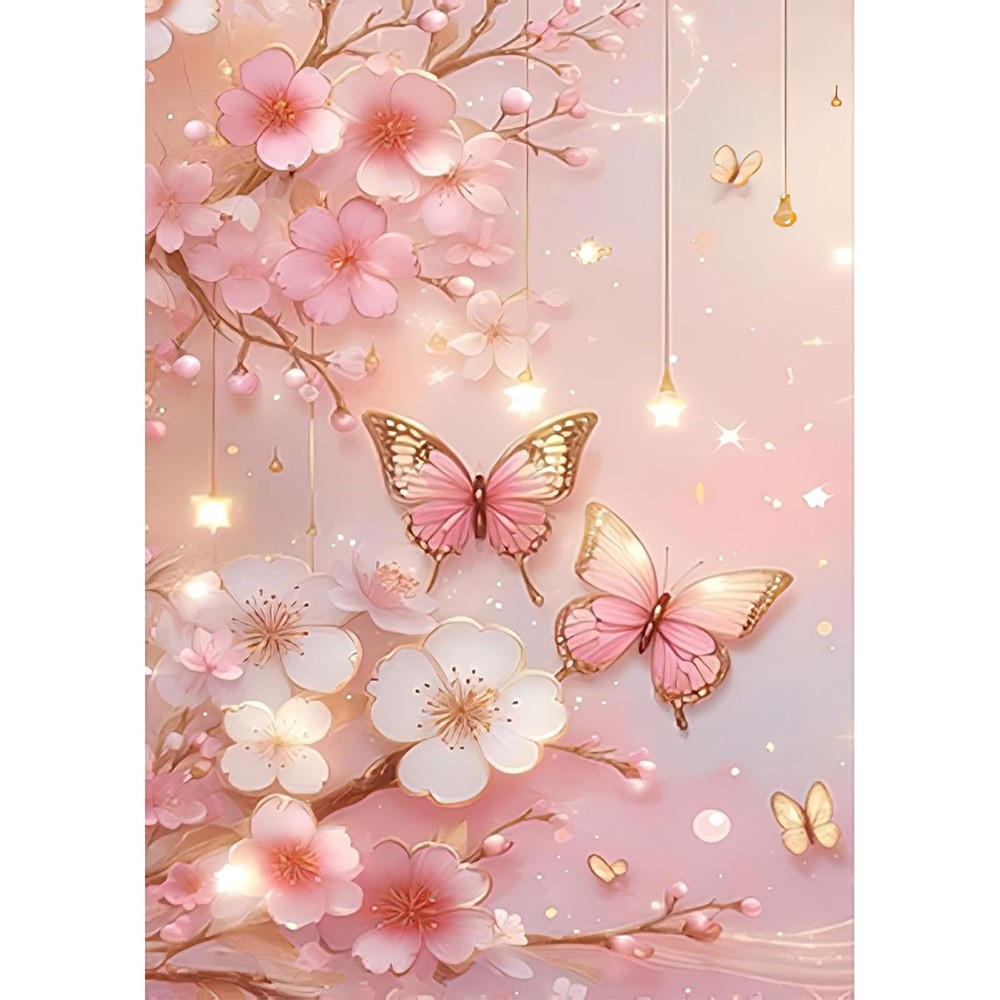 Auremi Pink Butterfly Diamond Art Painting, 30*40,