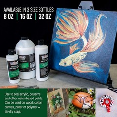 Clear High Gloss 32 oz Varnish – Protection for Acrylic Paintings with UV Shield