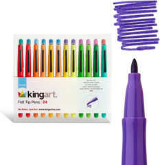 Studio Felt Tip Pens, 24 BRIGHT Ink Markers, 0.7Mm Medium Point, Water-Based, Sm