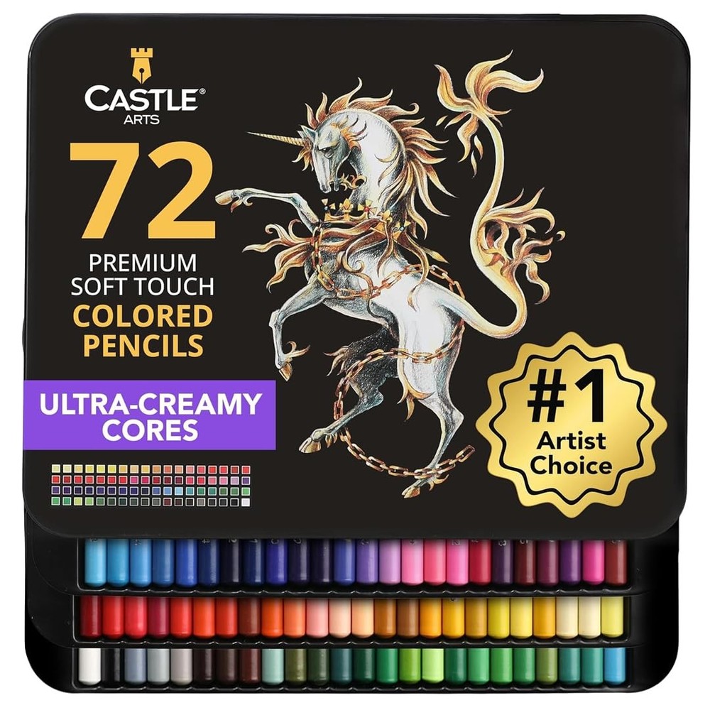 Castle Art Supplies Colored Pencils Set | 72 1 Count (Pack of 72), Multicolor