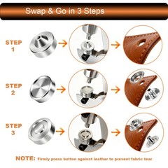 Heavy Duty Snap Fasteners 15mm Kit 100 Sets Tool Boat Cover Canvas RV Snaps Tarp