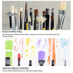 10 Pieces Paint Brush Set with Case for Acrylic Watercolor Oil Painting, USA New
