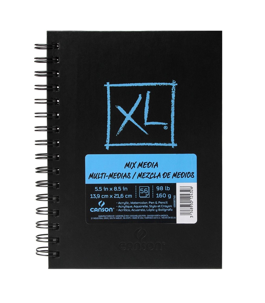 Mix Media Book XL Black 5 x 8 inches