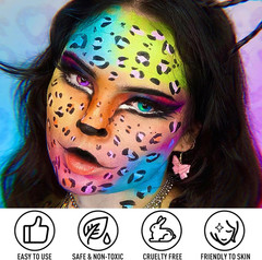 Athena Face Body Paint Oil Palette, 20 Colors Large Black White Professional Fla
