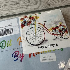 Floral Bicycle Frameless Picture Oil Paint By Numbers Painted Picture Kits DIY