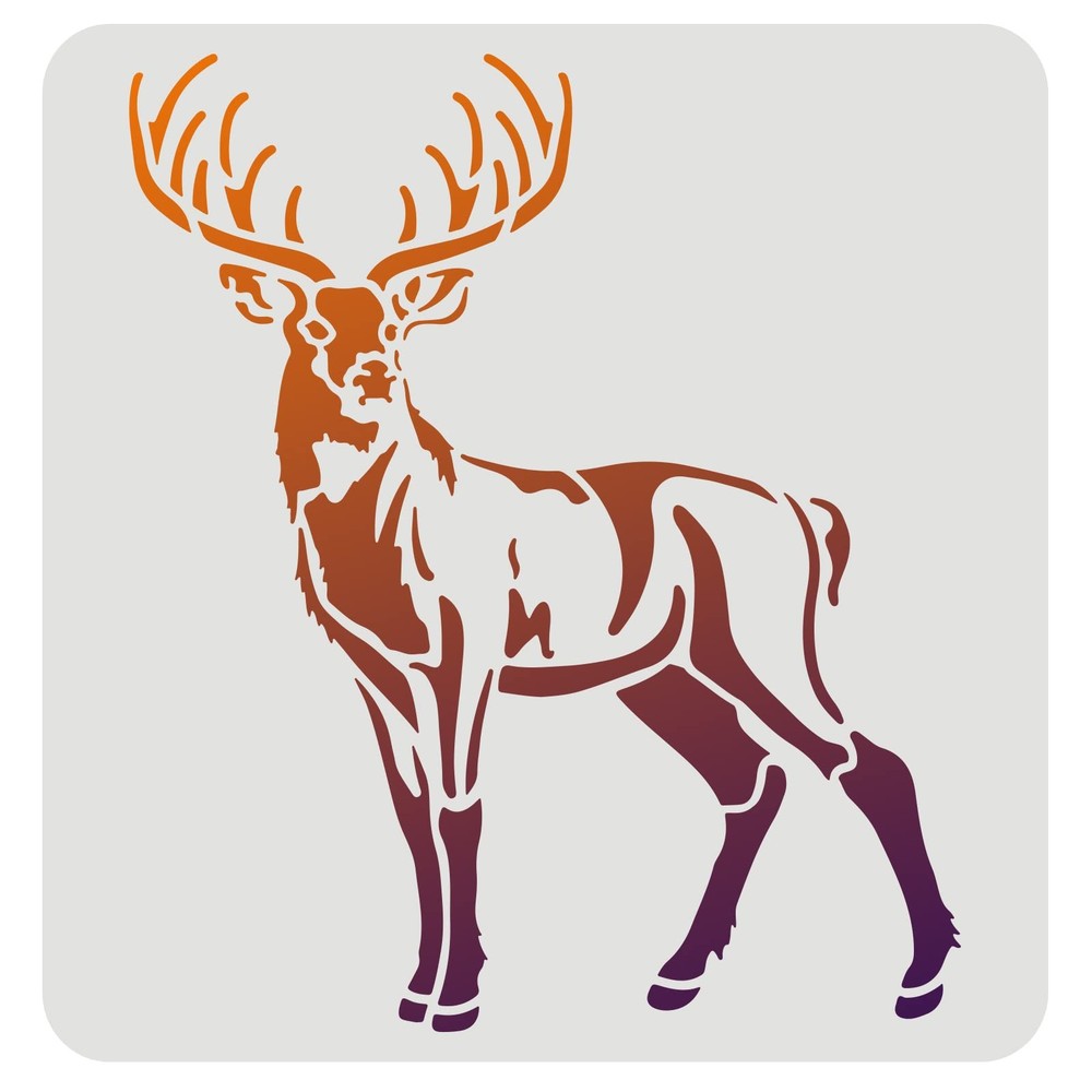 FINGERINSPIRE Deer Drawing Painting Stencils 11.8×11.8 inches,