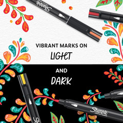 Sharpie Creative Markers, Water-Based Acrylic, Bullet Tip, Assorted Colors, 12 C