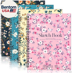4 Pack Sketch Book, 8.5 X 11Inch Sketchbook, 68Lb/100Gsm Spiral Bound Sketch Pad