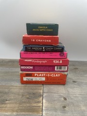 Lot Of 6 Vintage Crayons And Art Supplies All Different, All Used, Partial Packs