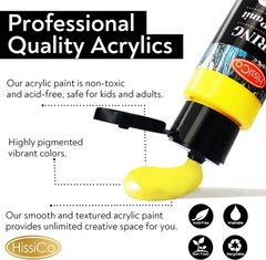 55PCS Acrylic Paint Set of 36 Colors 2fl oz 60ml Bottles 12 Brushes,Non Toxic…