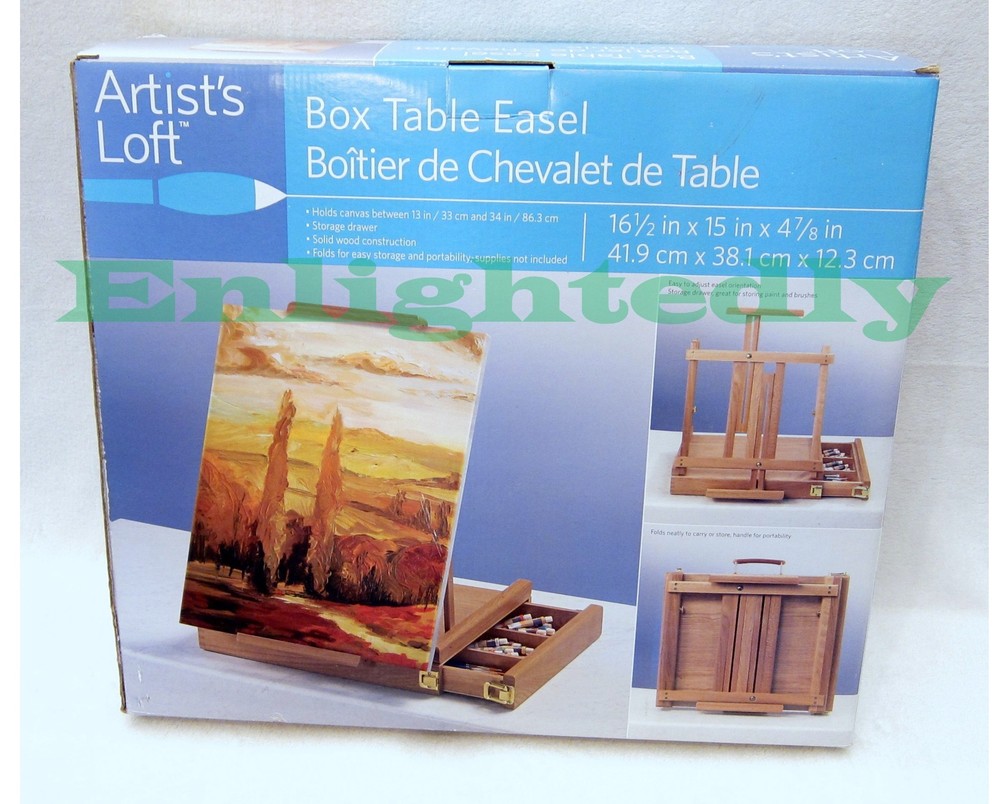 Wood Adjustable Portable Desktop Box Table Easel W/ Storage Drawer, Artist Easel