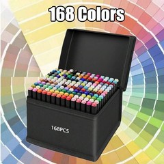 168/262 Dual Tip Permanent Art Markers Set with Case, for Drawing & Illustration