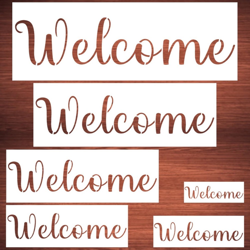 Large Welcome Stencils for Painting – 6 Pack Welcome Stencil Templates for Pa…