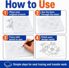 Tracing Paper for Drawing Trace Paper -PSLER 150 Sheets White Translucent Traci