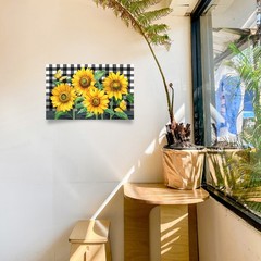 Briarwood Lane Summer Canvas Art 24×16 Checkered Sunflowers For Summer Large
