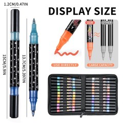 96 Colors Glitter Brush Markers,48 Pack Dual Tip Brush Glitter Marker for Doo…
