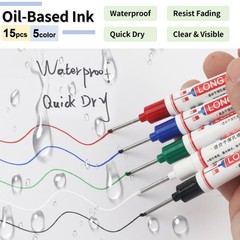 15 Pcs Long Nib Marker, 20 mm Head Deep Hole Marker Pens, Fine Colorful