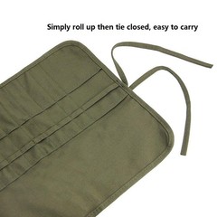 Paint Brush Storage Roll up Case Canvas Holder Army Green 22 Slots