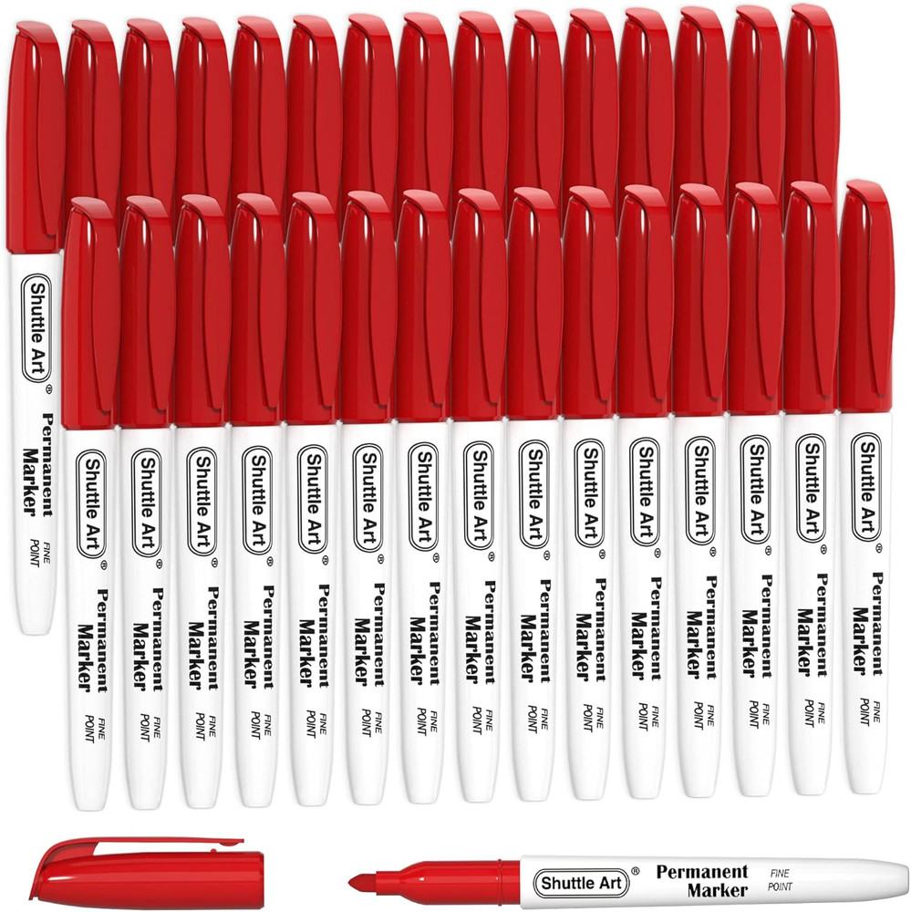 Red Fine Point Permanent Markers, 30 Pack