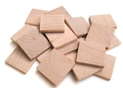 20 Wooden 1″x1″ x1/8″ Hardwood Straight Edge Square Tiles