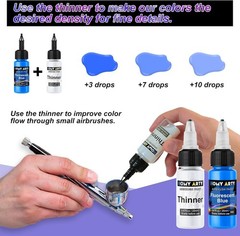 Airbrush Paint – 43 Colors with 5 Thinner, Ready to Spray Airbrush Paint Set,…