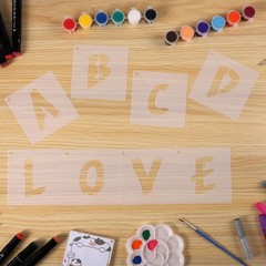 36Pcs Reusable Letter Stencils – Alphabet & Numbers, 3 inch 3 IN, Cursive