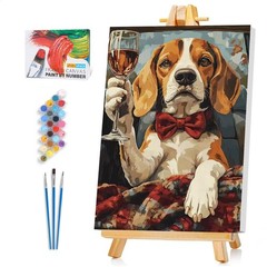 Framed Paint by Numbers Kit for Adults Beginner & Kids Ages 812, Funny Dog Ad…