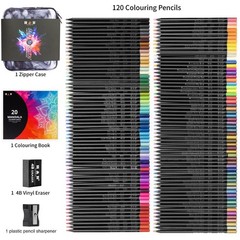 120-Color Colored Pencils Set with Mandala Coloring Sheets, Eraser, Sharpener…