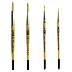 AS-122 White Hog Bristle Rounds Brush Set 4 pcs