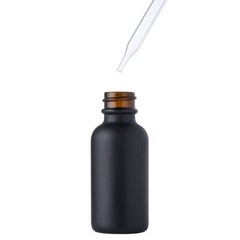 Black Coated Boston Round Glass bottles Black Bamboo Cap 1 oz / 30 ml 24 Pack