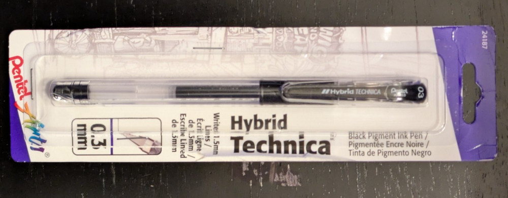 Pentel Hybrid Technica Pen 0.3mm OR Pentel Hybrid Technica Pen 0.8mm Black – NEW