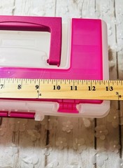 Creative Options Craft Tool Box Organizer 13X7.5X5 Clear W/Magenta