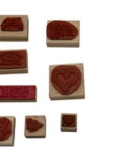Vintage Stampin Up & FBX 12pc Wood Stamp Lot (1992-1997)