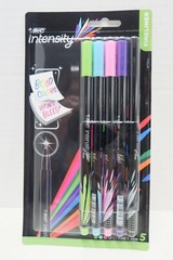 BIC Intensity Fineliner Marker Pen, Fine Point (0.4 mm), Assorted Colors, 5pk