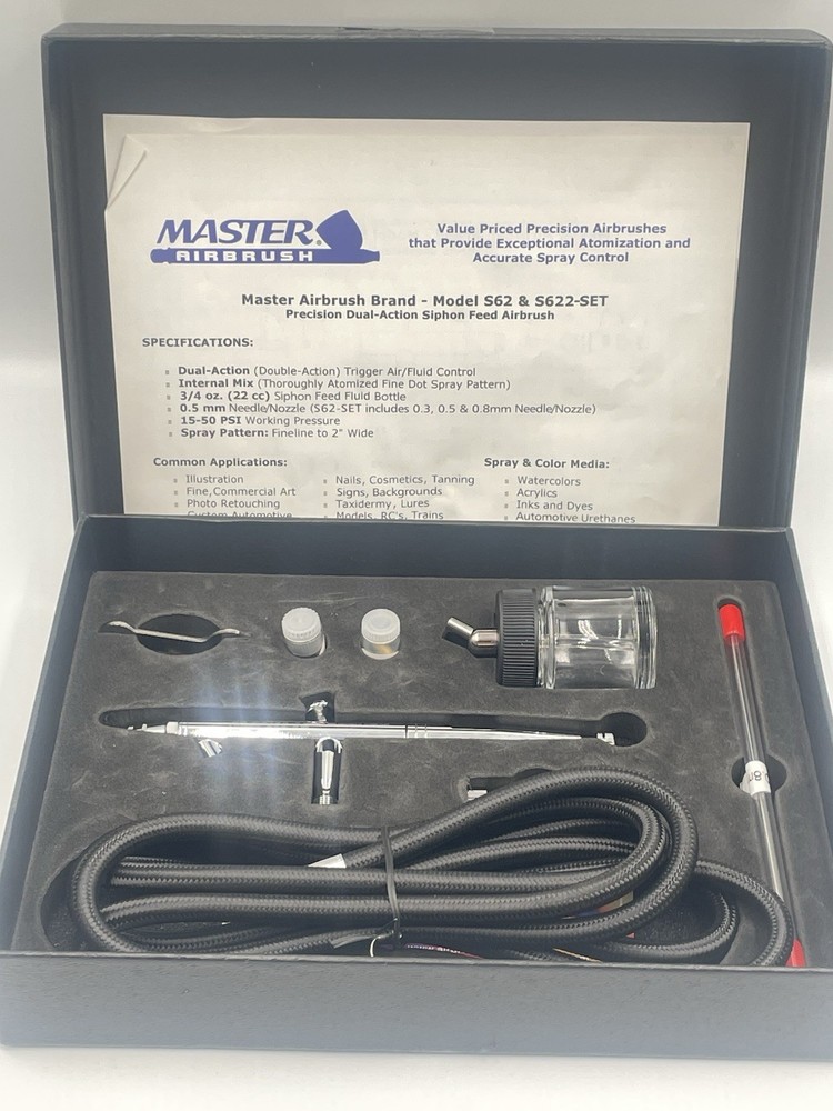 Master Airbrush G622-SET-HB Kit *NEW* Open Box – Cosmetically Damaged Box
