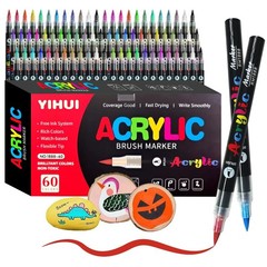 12/24/36/48/60 Colors Acrylic Paint Pens Markers Brush Tip Paint Markers