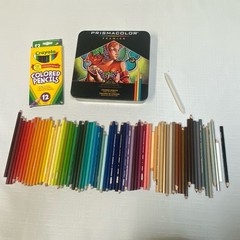 Prismacolor Premier Colored Pencils 72 Count Set Tin Sanford Used