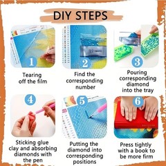 Witch’s Hat on Books Candle Pumpkins 5D Diamond Full Drill Dots Gem Paint Kit !!