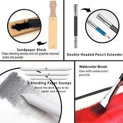 76 Drawing Sketching Kit Set – Pro Art Supplies with Sketchbook & Watercolor …