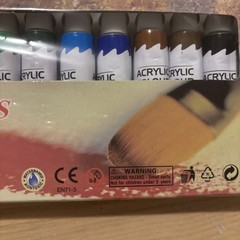 New Acrylic Paints Set of 12 Primary Colors Neutral 12mL (0.4 oz) x 12 Paints