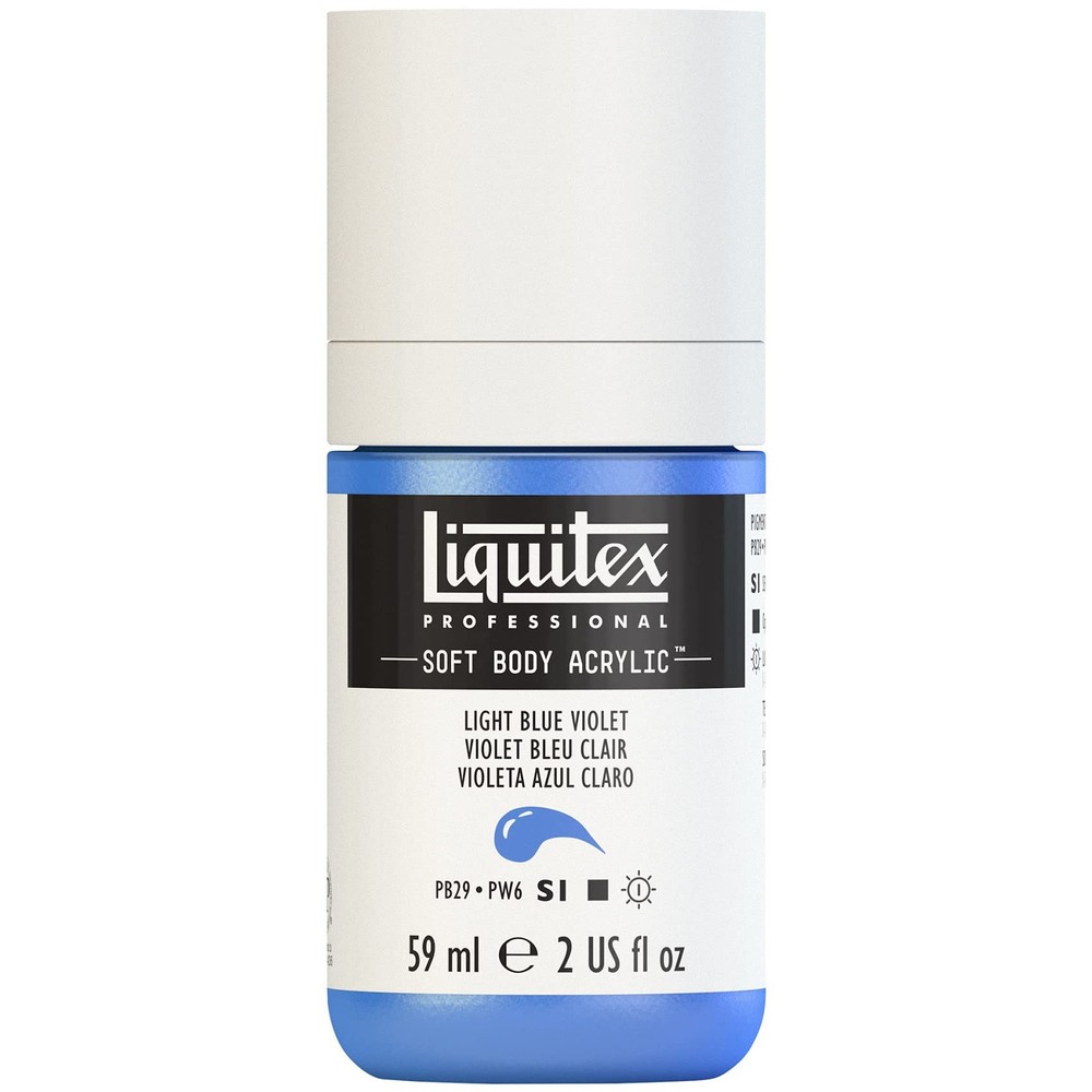 Professional Soft Body Acrylic Paint 59ml 2oz Bottle Light Blue Violet