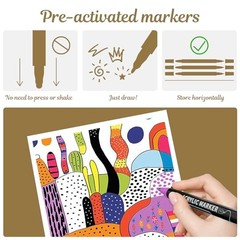 Dual Tip Acrylic Paint Markers, Dot & Fine Tip Acrylic Paint Pens 30 Colors