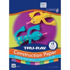 Tru-Ray Construction Paper, 10 Vibrant 9″ x 12″, Bright Color Assortment