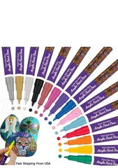 14 Acrylic Paint Pens 0.7mm Water Based For Wood, Metal, Paper & Glass