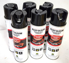 (Pack of 6) Rust-Oleum 1675838 Black Gloss Solvent Based Marking Paint 17 oz.