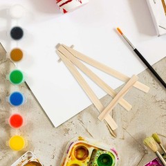 4 Pack Easel Display Stand Mini Wood Display Easels for Painting Artist Table…