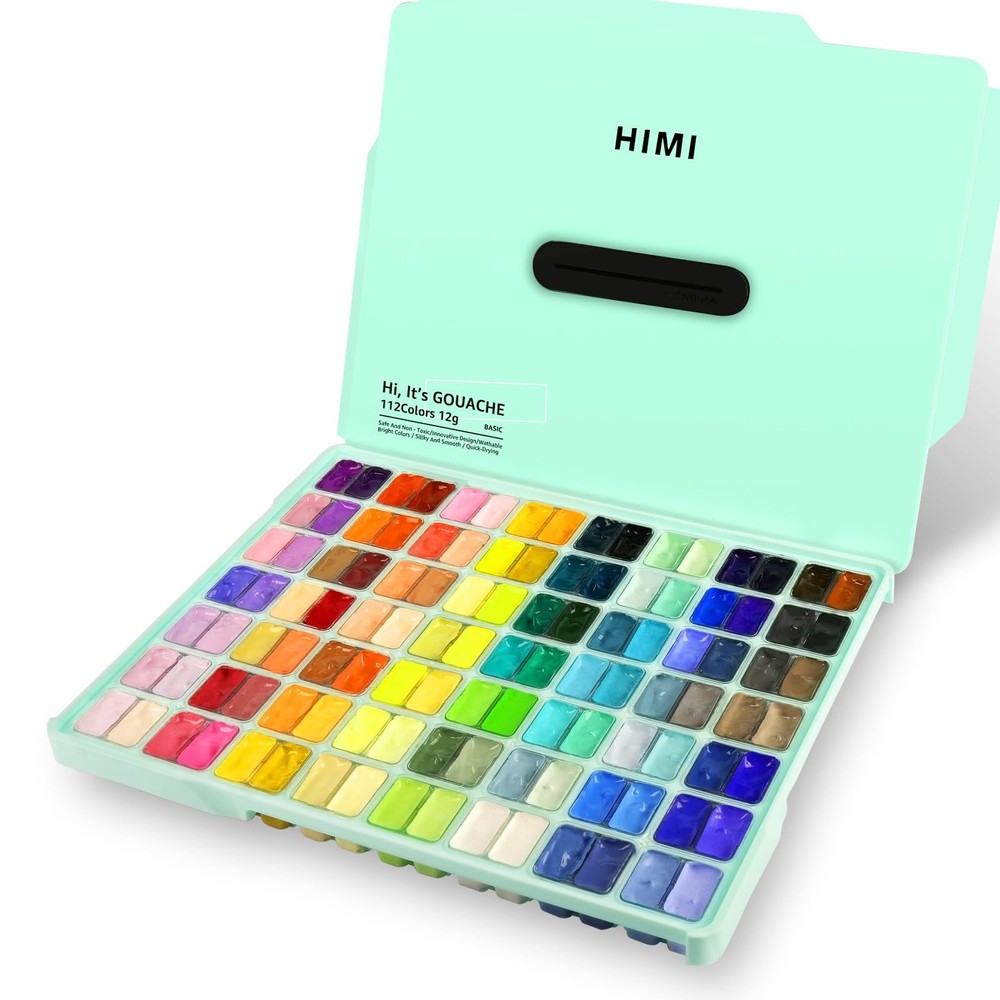 HIMI Gouache Paint Set, 112 Colors x 12g 44.8 Fl Oz (Pack of 1), 112 colors