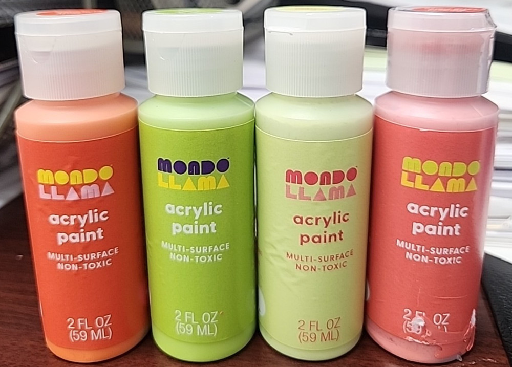 Satin Finish Acrylic Paint multi surface, non toxic/Lot of 11 bottle/ mix colors