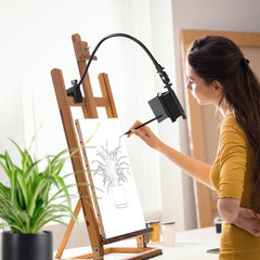 Camera Lucida Drawing Tool,Multi-Angle Fixture,Adjustable Pea Jig Projector Can